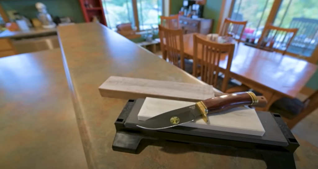 What is the trick to sharpening a knife